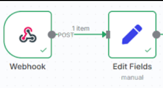 nodo webhook en n8n conectado a un flujo